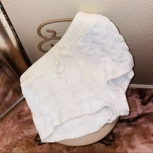 Knitted White Shorts